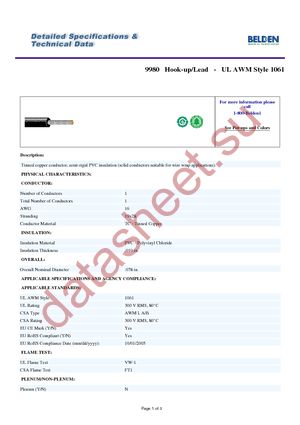 9980 001100 datasheet  